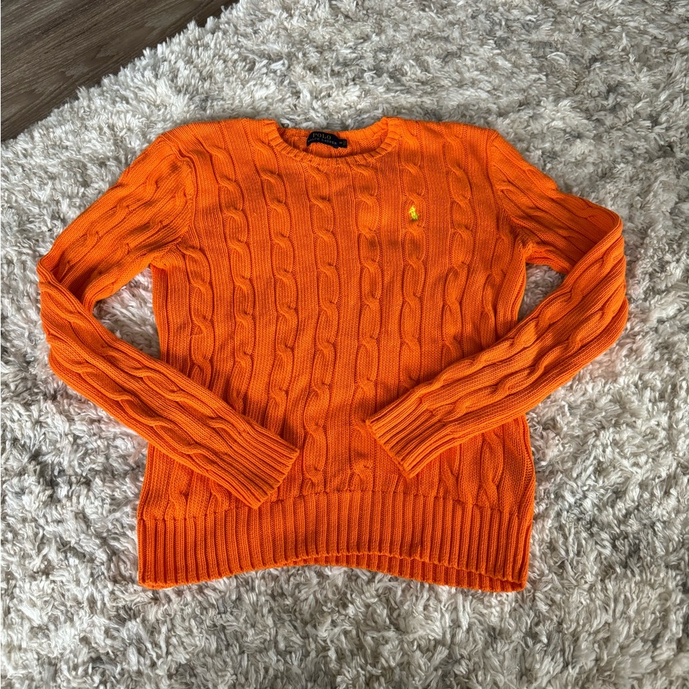 Ralph Lauren Orange Cable Knit Sweater